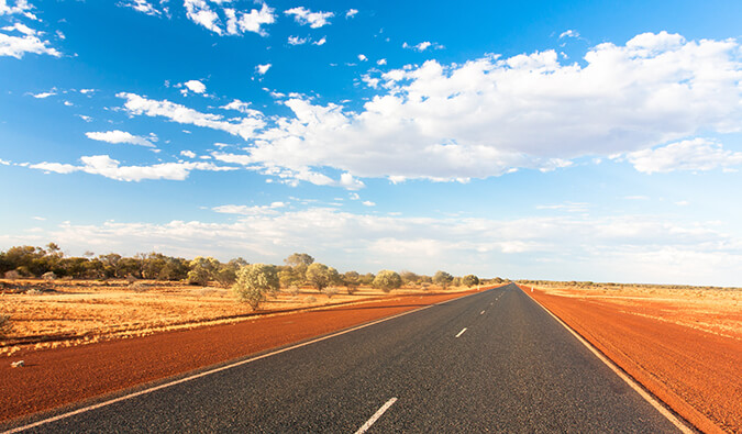 A wide open road in the Outback of Australia