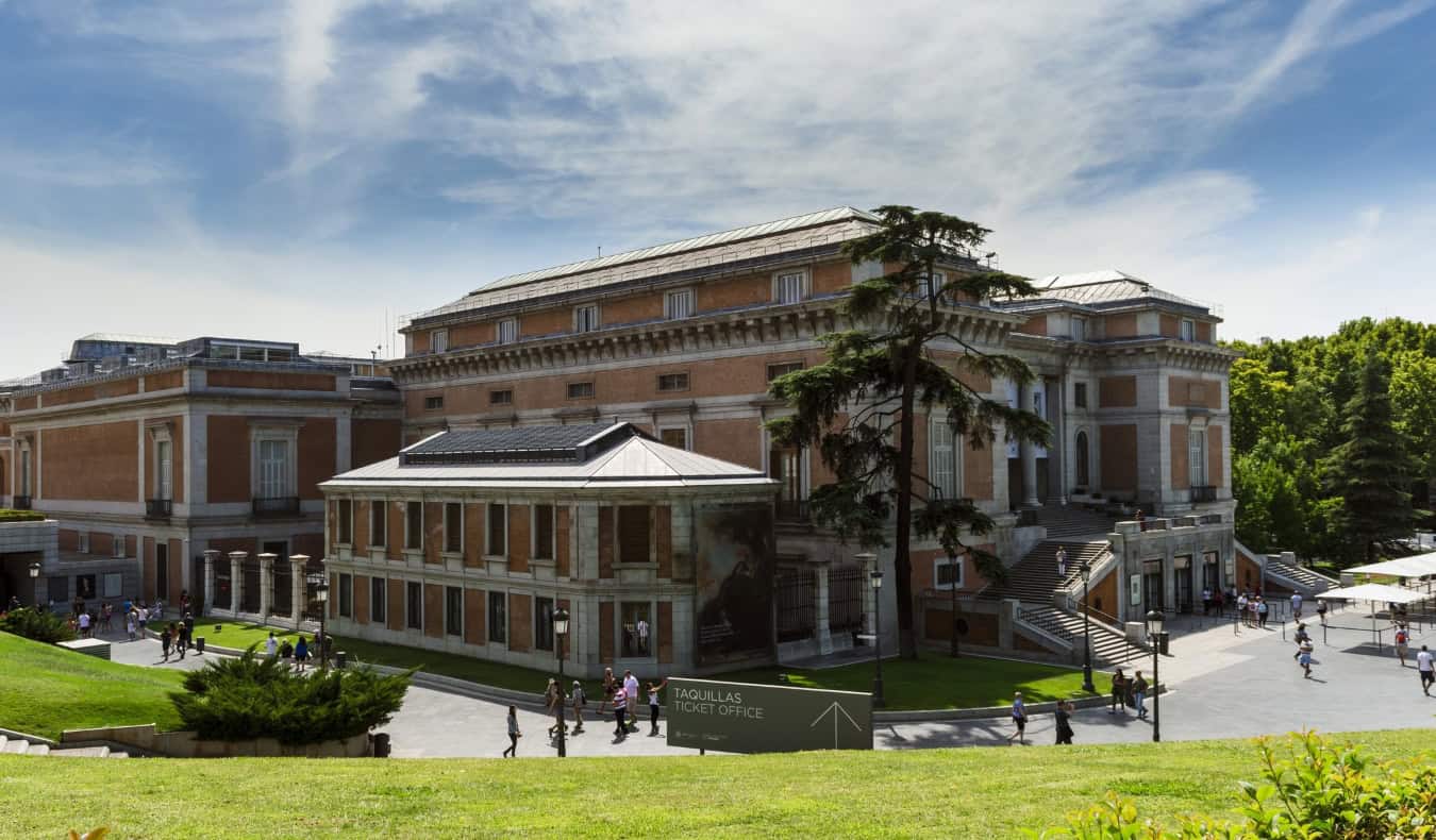 outside view of the famous Prado museum in iconic Madrid, Spain